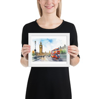 London Watercolor Painting Wall Art Framed poster - Thumbnail 14