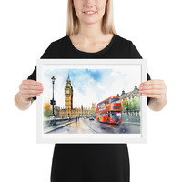 London Watercolor Painting Wall Art Framed poster - Thumbnail 16
