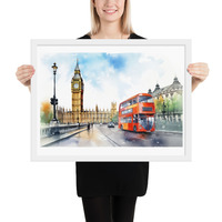 London Watercolor Painting Wall Art Framed poster - Thumbnail 19