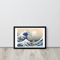 The Great Wave Japanese Woodcut Ukiyo-e Wall Art Framed poster - Thumbnail 4