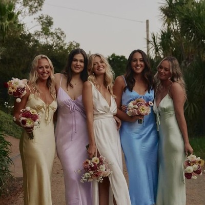 Mermaid sheath v neck silk satin bridesmaid dresses with straps,pd231207