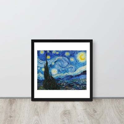 Van gogh starry night wall art framed poster