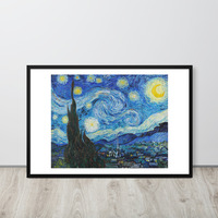 Van Gogh Starry Night Wall Art Framed poster - Thumbnail 11