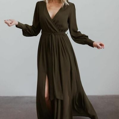Elegant  a-line v-neck black chiffon mother of bride groom dress