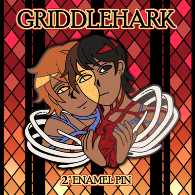 Griddlehark 2" glitter enamel pin
