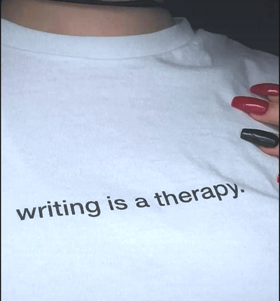 Free Shipping-WRITING IS A THERAPY TEE