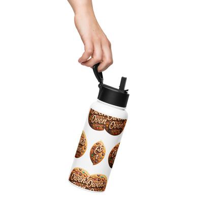 Stainless steel water bottle with a straw lid