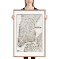Vintage Map of New York Manhattan Framed poster - Thumbnail 13