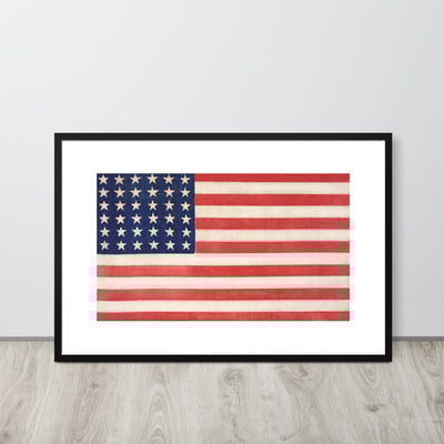 Vintage american flag united states framed poster