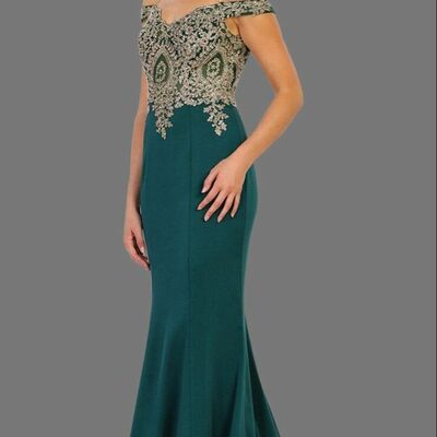 Elegant dark green lace appliques mother of bride/ groom dress evening formal dress prom dress