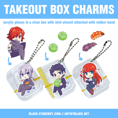 Takeout box charms