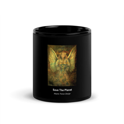 Black glossy mug, black ceramic mug, mug lover, cafe 