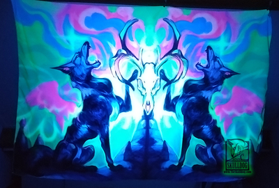 Black Dogs UV Tapestry 