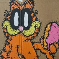 📺 Diptych Paintings by Celipe Perroloco "Orange Cat & Happy Dog"   - Thumbnail 2