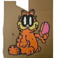 📺 Diptych Paintings by Celipe Perroloco "Orange Cat & Happy Dog"   - Thumbnail 1