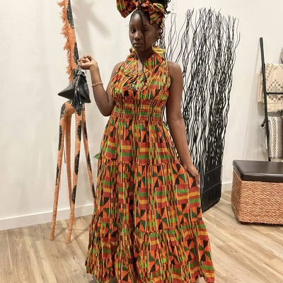 Kente raceback dress
