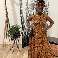 Kente raceback dress - Thumbnail 1