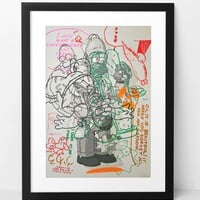 A3 Handfinished Print Crossover by Judas Arrieta and Dhani Barragan "Homer"  - Thumbnail 3