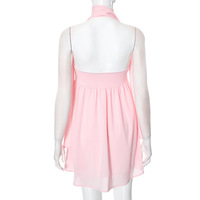 Tassel scarf decorated tube top sexy hot girl short skirt - Thumbnail 2