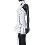Hot Girl Polka Dot Print Irregular Stitching Short Dress-3