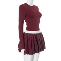 Tight backless twist top and bud skirt elegant suit - Thumbnail 3