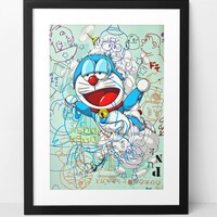 A3 Handfinished Print Crossover by Judas Arrieta and Dhani Barragan "Dora Blue"  - Thumbnail 3