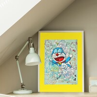 A3 Handfinished Print Crossover by Judas Arrieta and Dhani Barragan "Dora Blue"  - Thumbnail 4