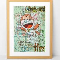 A3 Handfinished Print Crossover by Judas Arrieta and Dhani Barragan "Dora Coral"  - Thumbnail 4