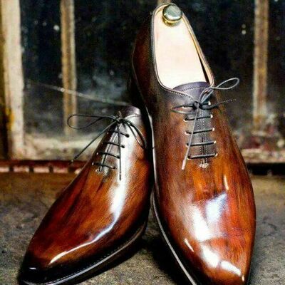 Outstanding culture brown base finishing derbey lace up dress shoes
