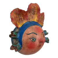 Coconut mask. Collectibles. Home decoration. Wall decoration. Interior decoration. Mexican mask. Mexican craft. Mexican Folk Art. - Thumbnail 1