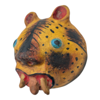 Coconut mask. Collectibles. Home decoration. Wall decoration. Interior decoration. Mexican mask. Mexican craft. Mexican Folk Art. - Thumbnail 2