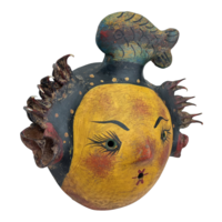 Coconut mask. Collectibles. Home decoration. Wall decoration. Interior decoration. Mexican mask. Mexican craft. Mexican Folk Art. - Thumbnail 1