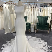 Fashionable white Bohemian mermaid backless wedding dress - Thumbnail 1