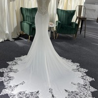 Fashionable white Bohemian mermaid backless wedding dress - Thumbnail 3