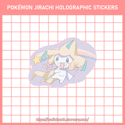 Pokémon jirachi holographic stickers