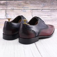 Handmade Men's genuine leather color matching office wedding shoes - Thumbnail 4