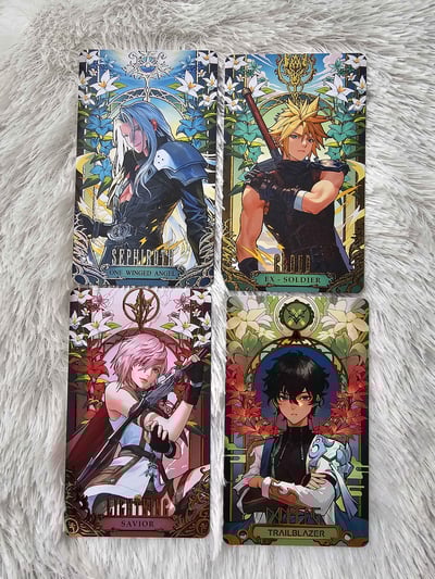 Gold Foiled Tarot Cards (Dan Heng, Sephiroth, Cloud)