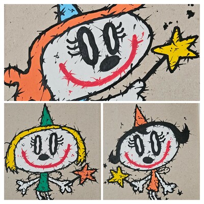 ✨triptych drawing by celipe perroloco "fairies"