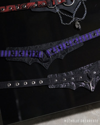 OOAK Bloodlines Choker - Purple Stripe/Brocade - Thumbnail 5