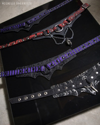 OOAK Bloodlines Choker - Purple Stripe/Brocade - Thumbnail 7