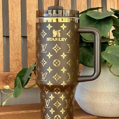 Handmade luxury insulated tumbler with handle - letter - Thumbnail 3