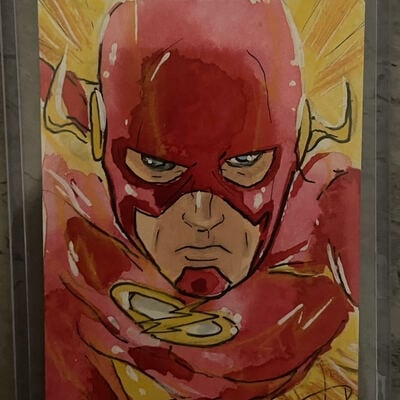 Flash sketch card (original art)