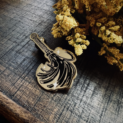 Flogger enamel pin