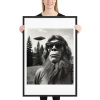 Funny Sasquatch Bigfoot with UFO Framed poster - Thumbnail 6