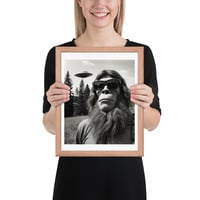 Funny Sasquatch Bigfoot with UFO Framed poster - Thumbnail 8