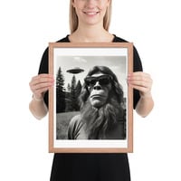 Funny Sasquatch Bigfoot with UFO Framed poster - Thumbnail 9