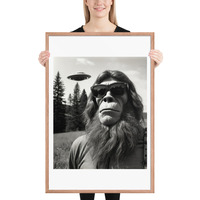 Funny Sasquatch Bigfoot with UFO Framed poster - Thumbnail 13