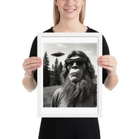 Funny Sasquatch Bigfoot with UFO Framed poster - Thumbnail 16