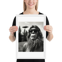 Funny Sasquatch Bigfoot with UFO Framed poster - Thumbnail 17
