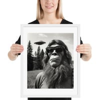 Funny Sasquatch Bigfoot with UFO Framed poster - Thumbnail 18